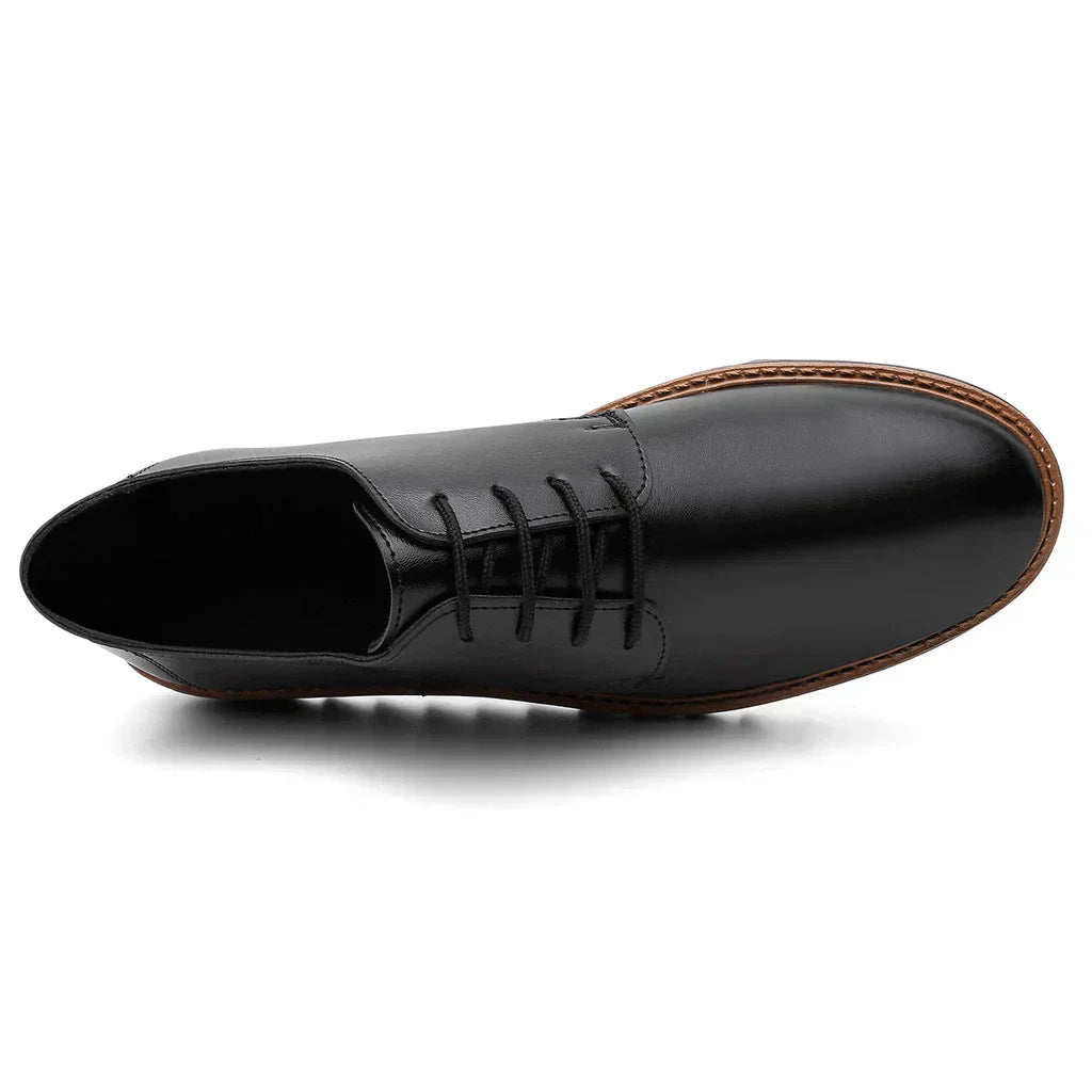 Chaussure Habillée Homme Derby Noir à Semelle Épaisse – Style Sport-Chic