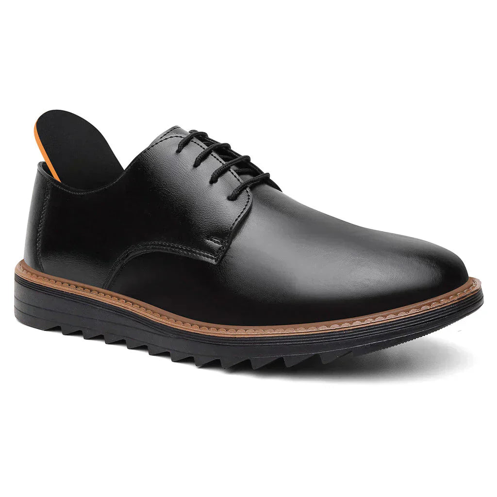 Chaussure Habillée Homme Derby Noir à Semelle Épaisse – Style Sport-Chic